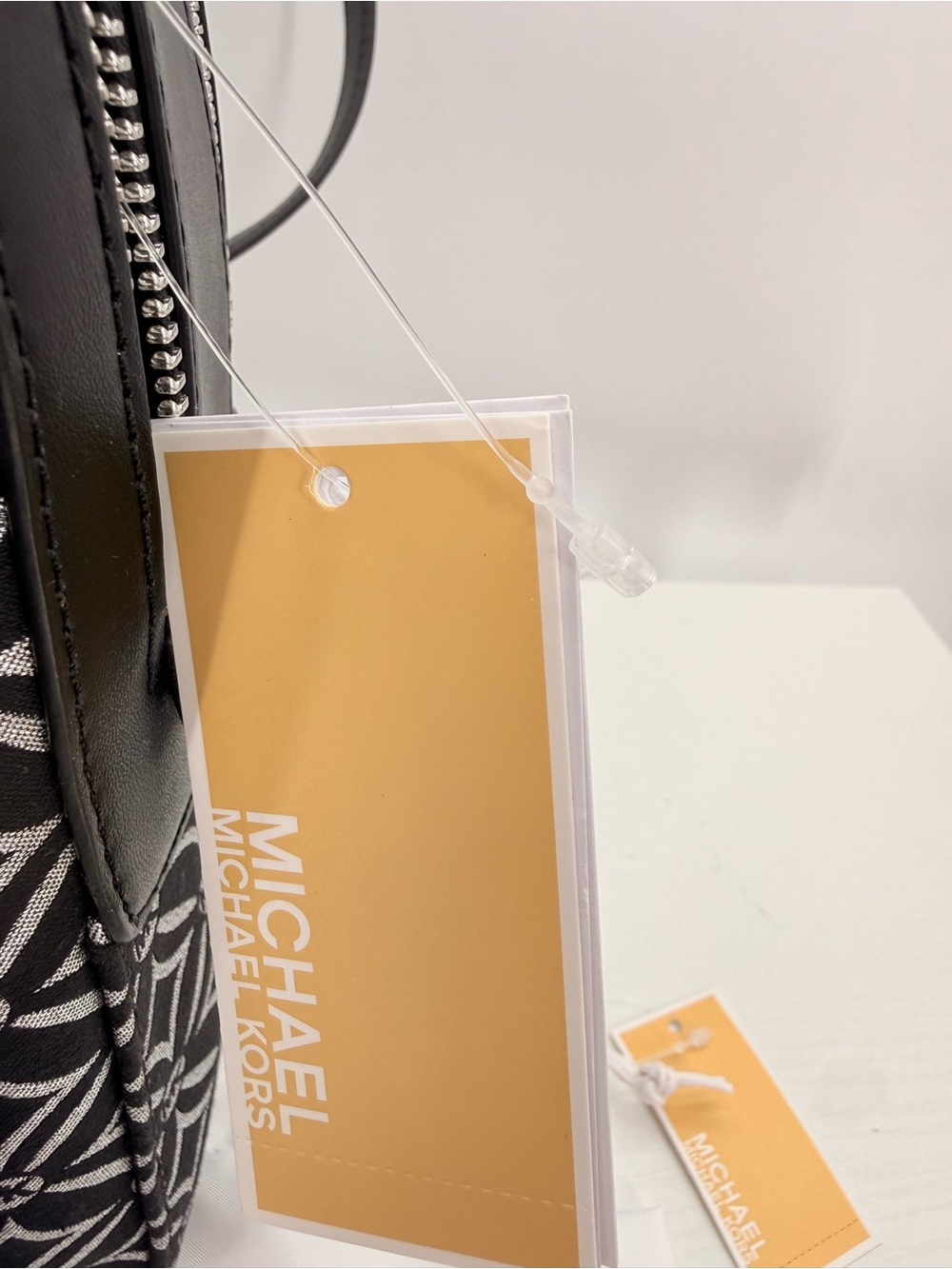 MICHAEL KORS Jaycee Medium Backpack NWT Black White MK Logo Bag - Picture 12 of 13
